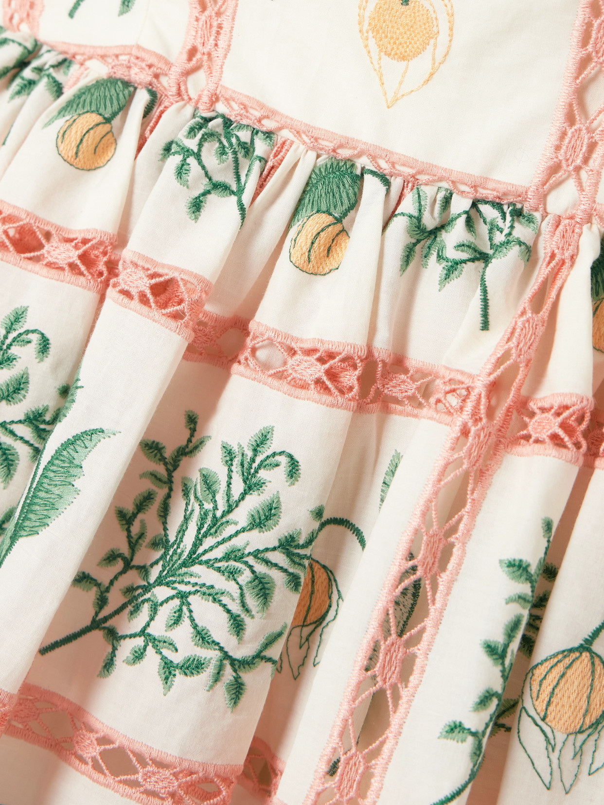 Agua By Agua Bendita Barbara Ruffled Embroidered Cotton Mini Dress In Pink