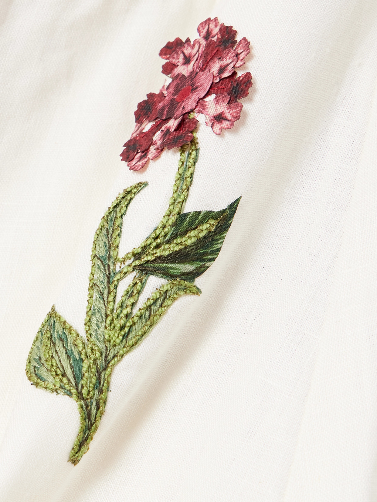 Agua By Agua Bendita Siembra Embroidered Linen Maxi Dress In White