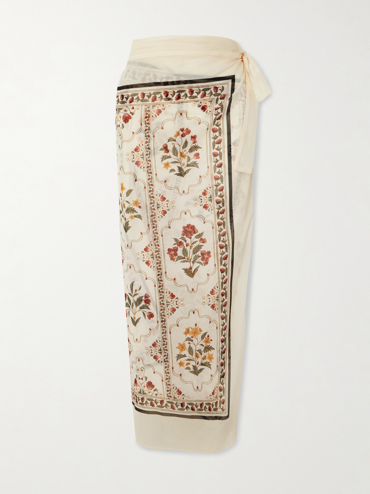 Agua By Agua Bendita Lavanda Andes Printed Cotton And Silk-blend Voile Pareo In Multi