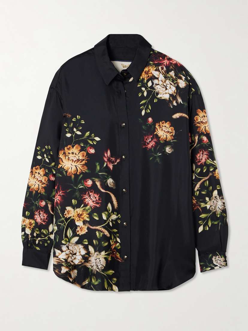Agua by Agua Bendita Cecilia Paramo Floral-print Silk-twill Shirt