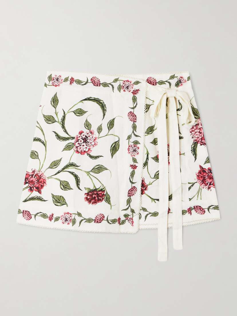 Agua by Agua Bendita Luna Floral-print Cotton And Linen-blend Pareo