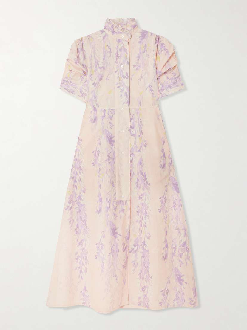 Thierry Colson Venetia Ruffled Floral-print Cotton-poplin Midi Dress