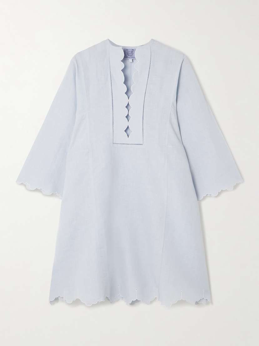 Thierry Colson Rachel Embroidered Cotton And Linen-blend Mini Dress