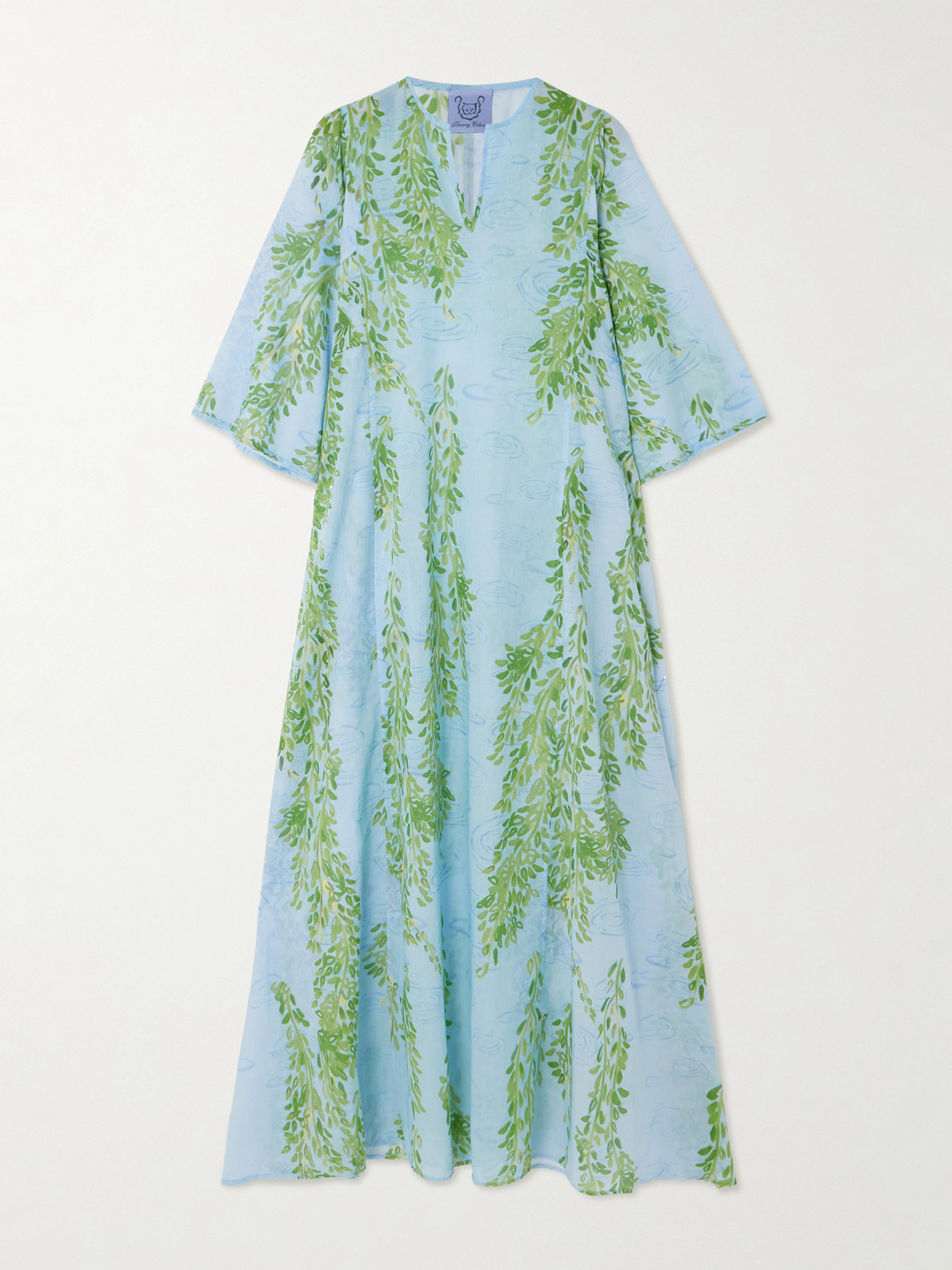 Thierry Colson Rachel Printed Cotton-voile Kaftan In Blue