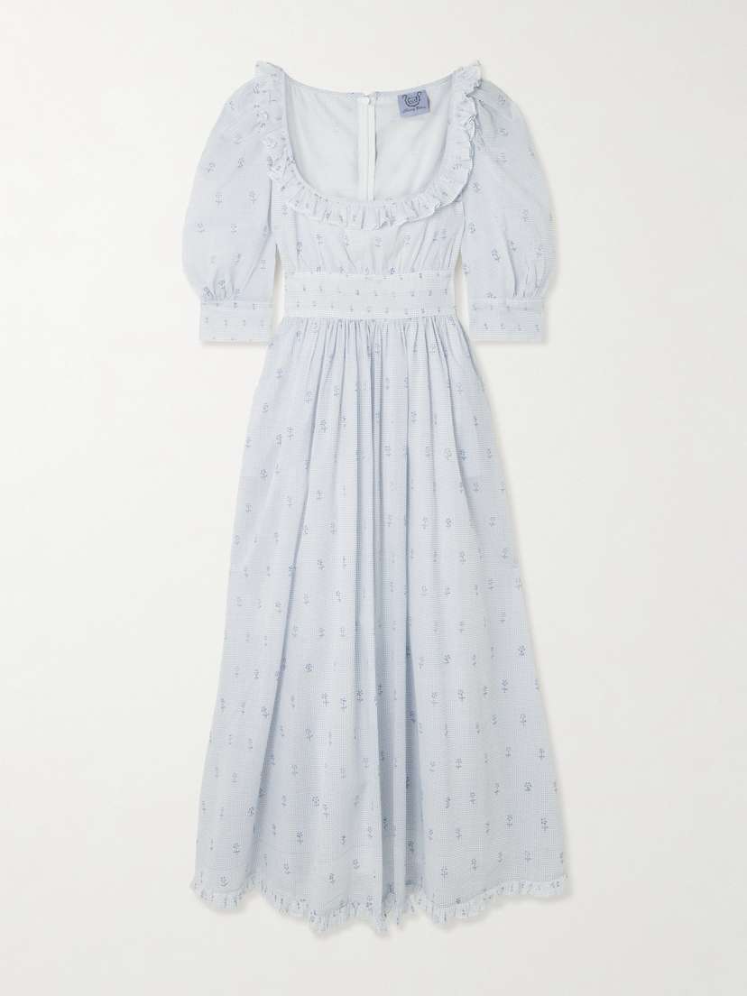 Thierry Colson Yolande Ruffled Floral-print Cotton-voile Midi Dress