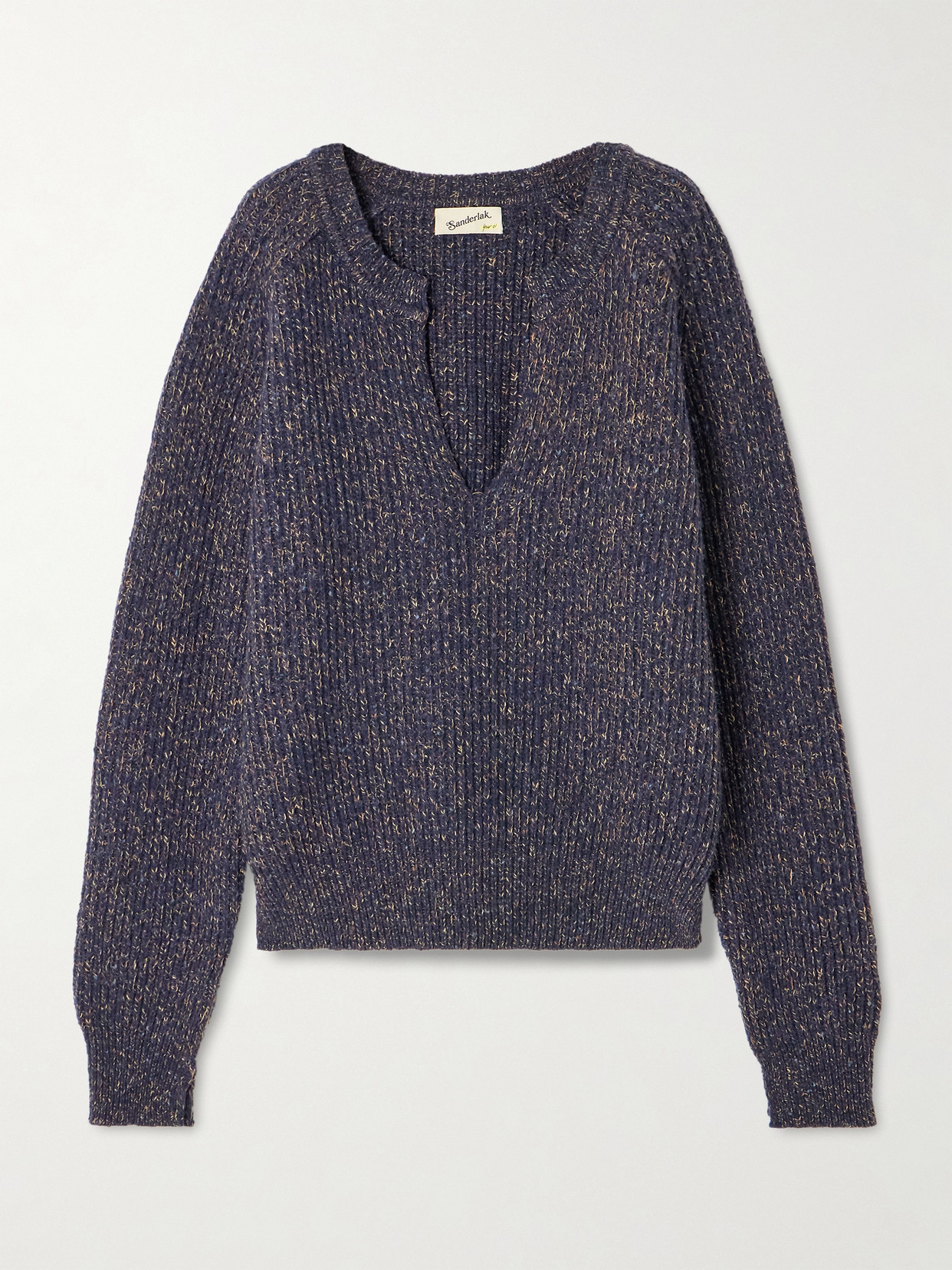 Sanderlak Ribbed Wool-blend Sweater In Blue