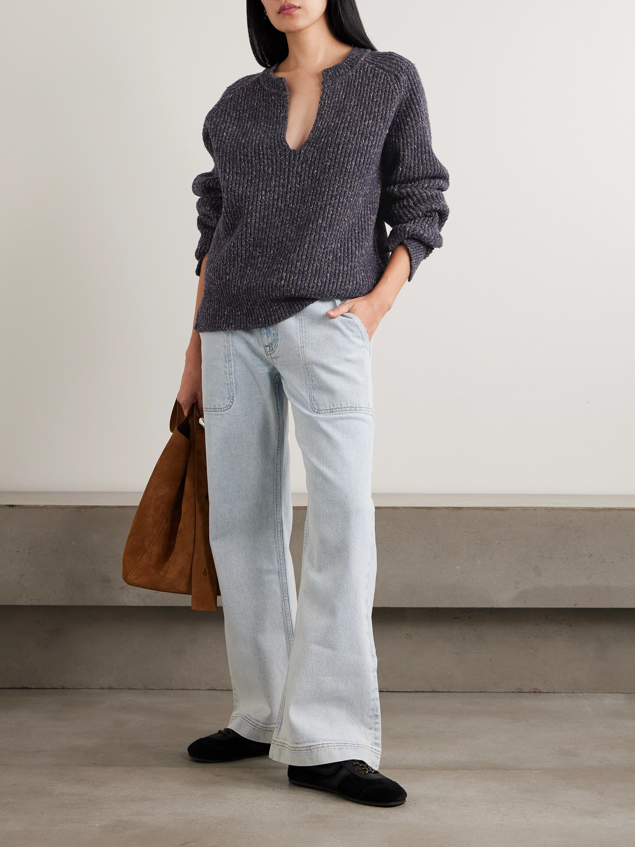 Ribbed Wool-Blend Sweater