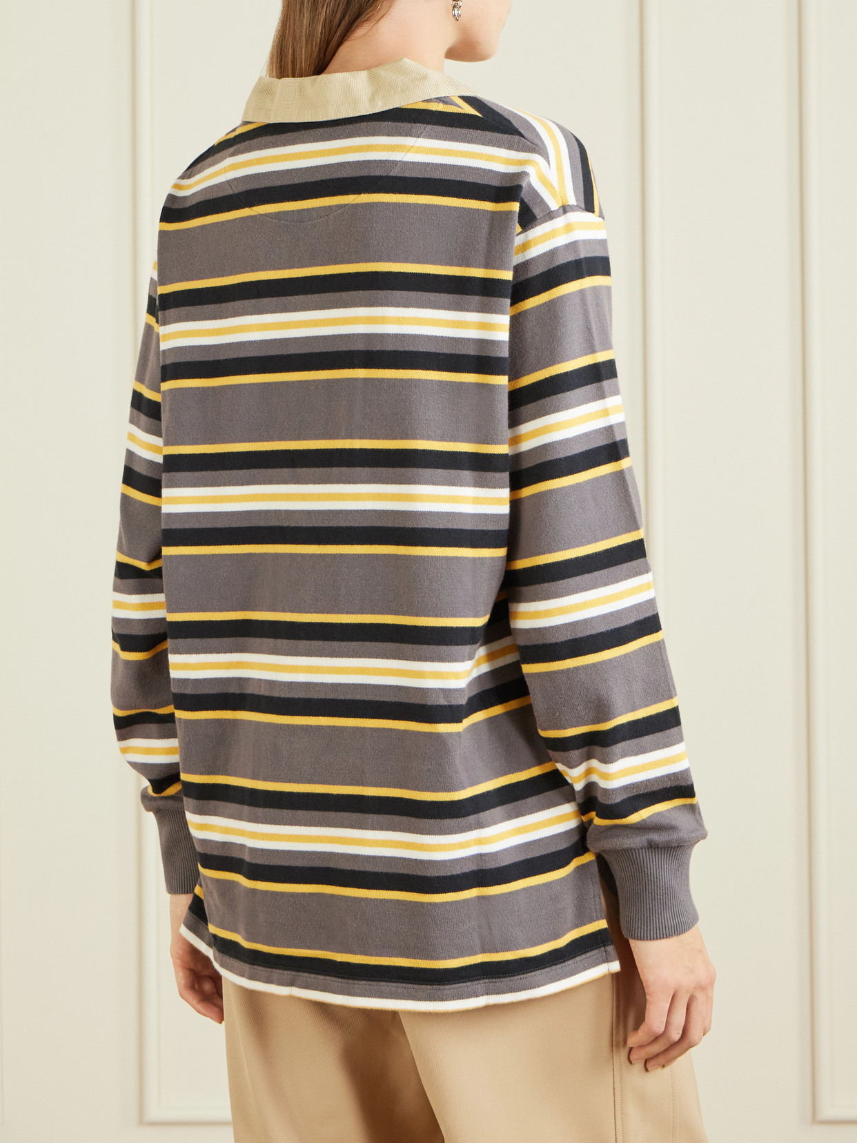 Striped Cotton-Jersey Polo