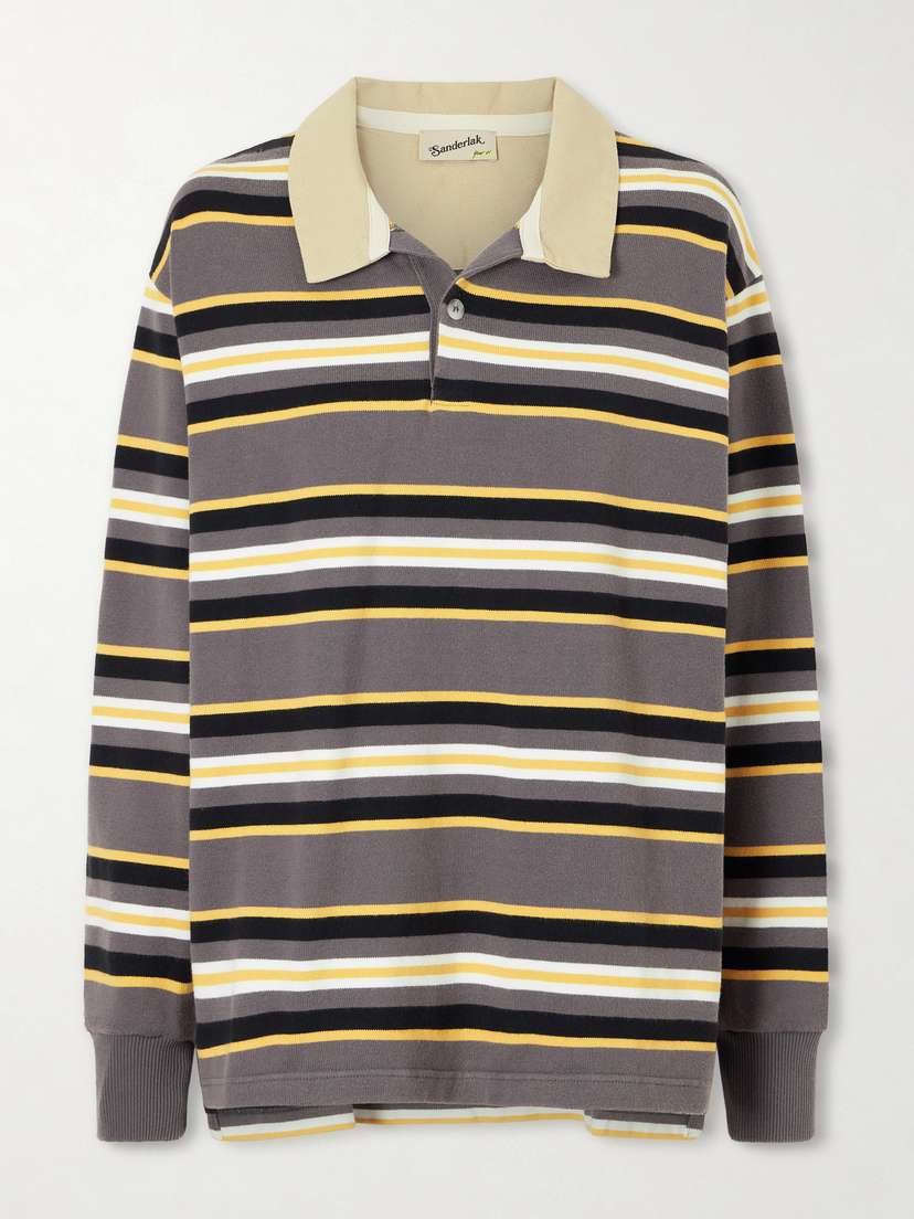 Sanderlak Striped Cotton-jersey Polo Shirt