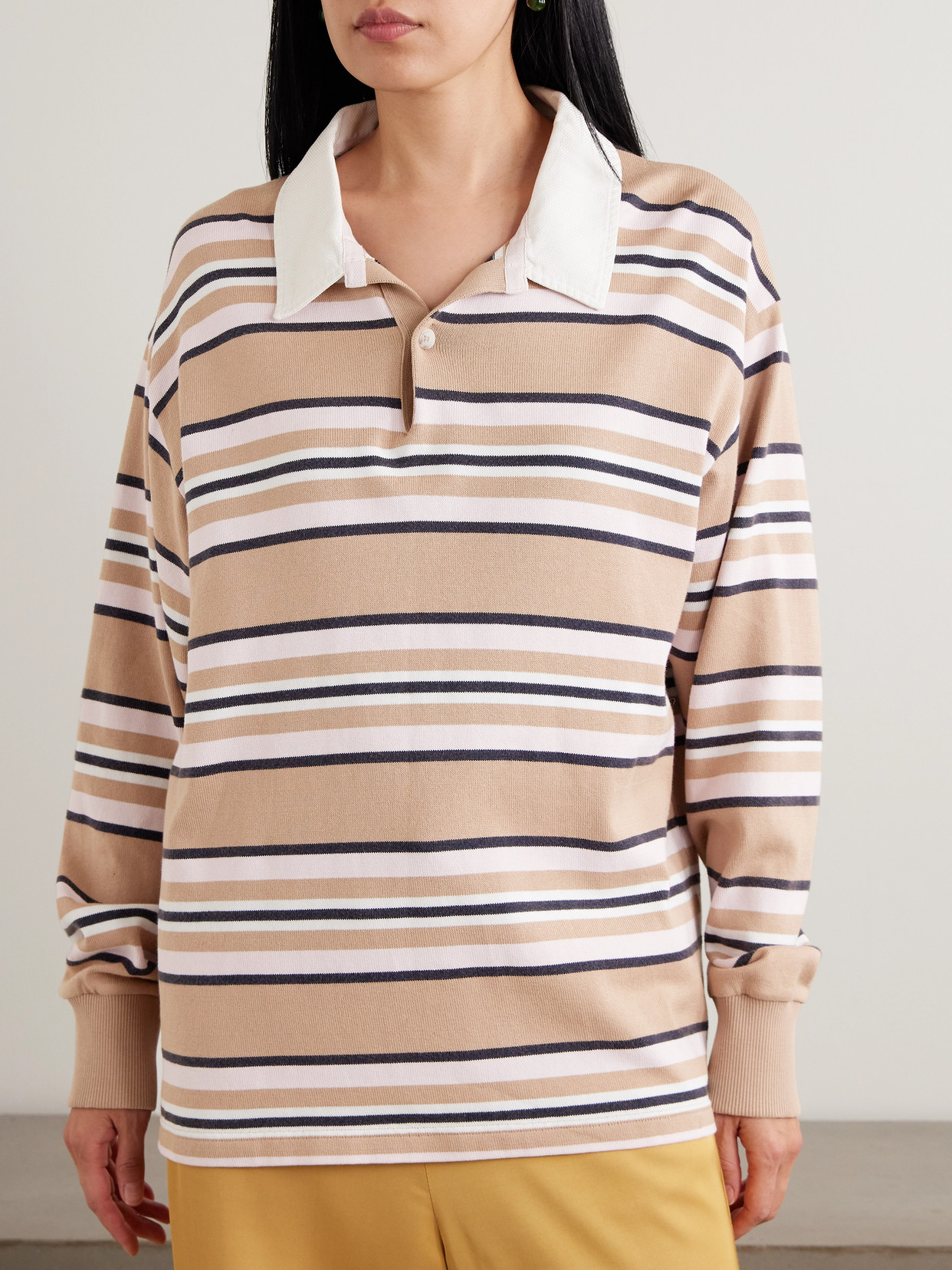 Striped Cotton-Jersey Polo