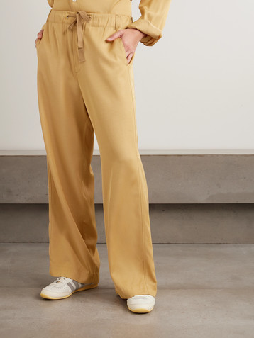 SANDERLAK Satin-twill wide-leg pants