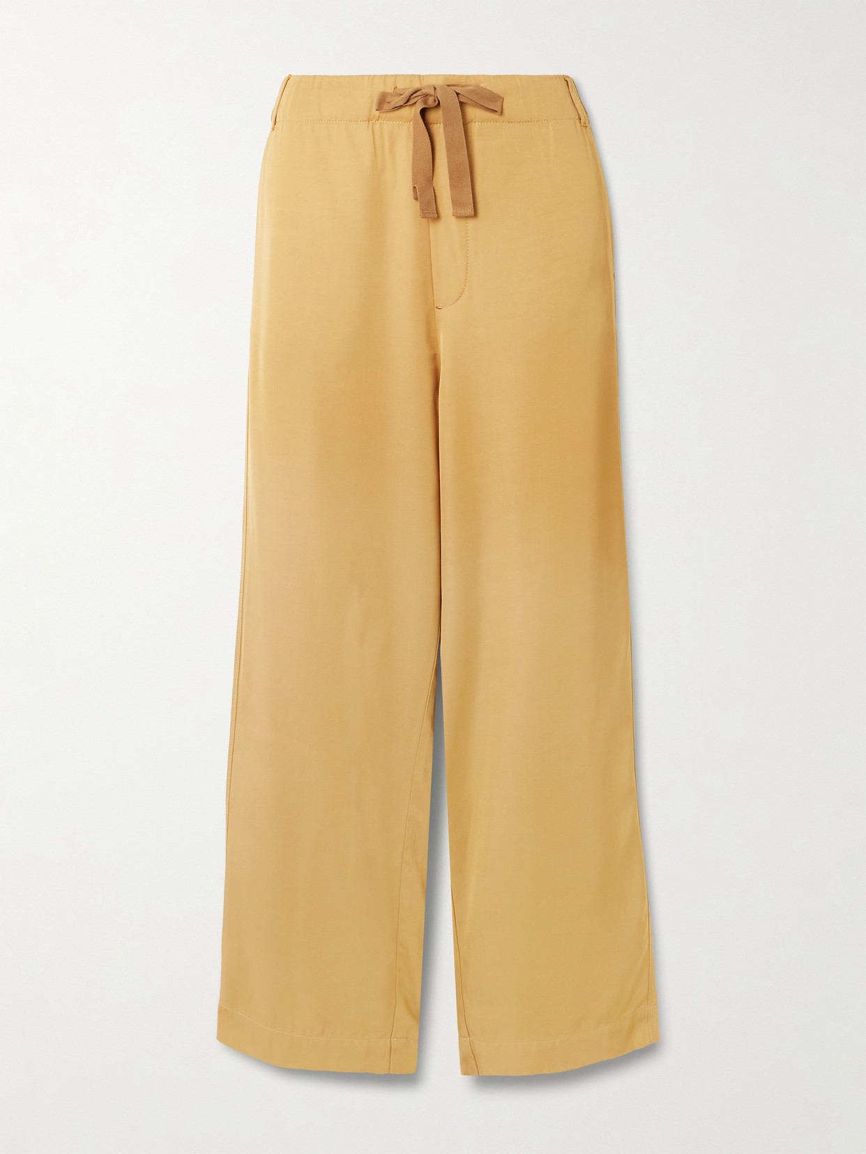Sanderlak Satin-twill Wide-leg Pants In Yellow