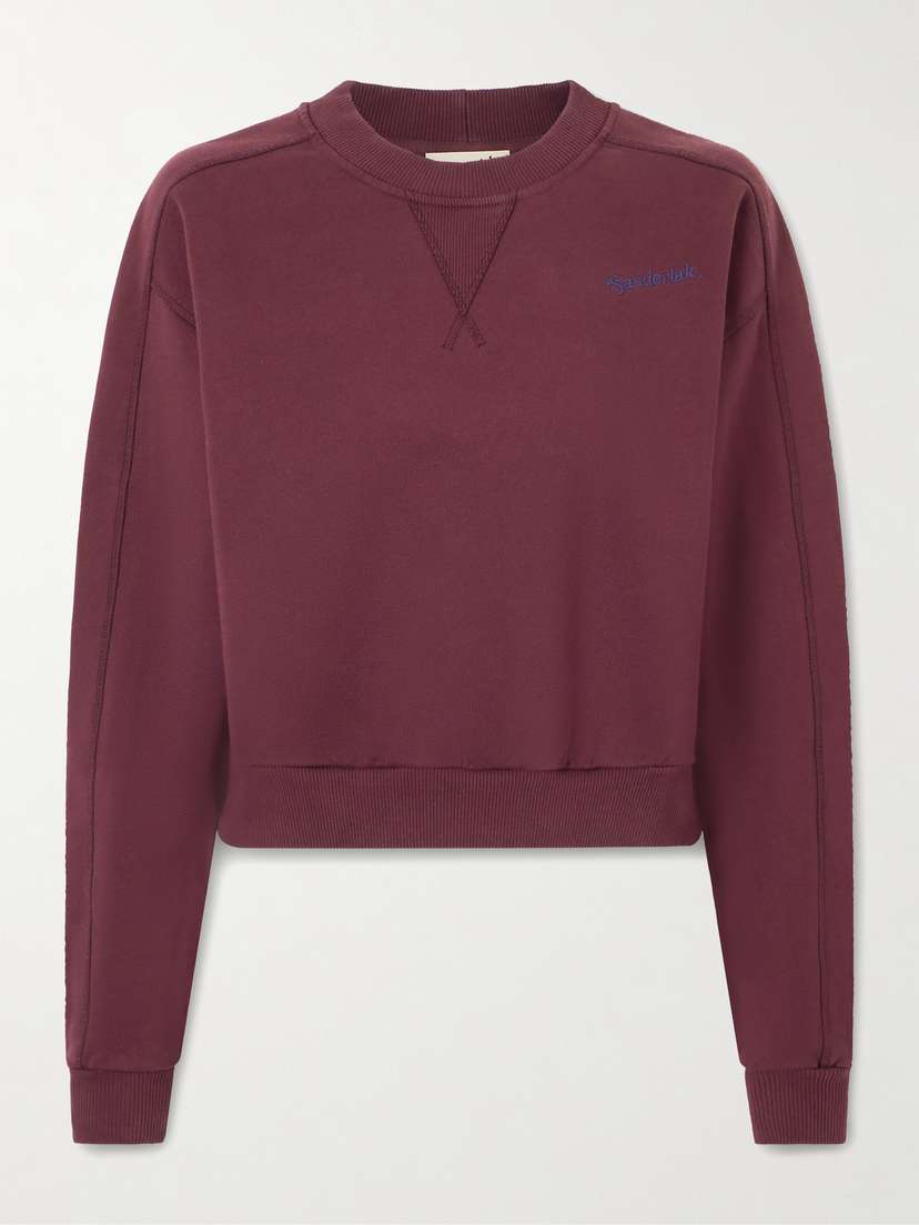 Sanderlak Cropped Embroidered Wool-blend Jersey Sweatshirt