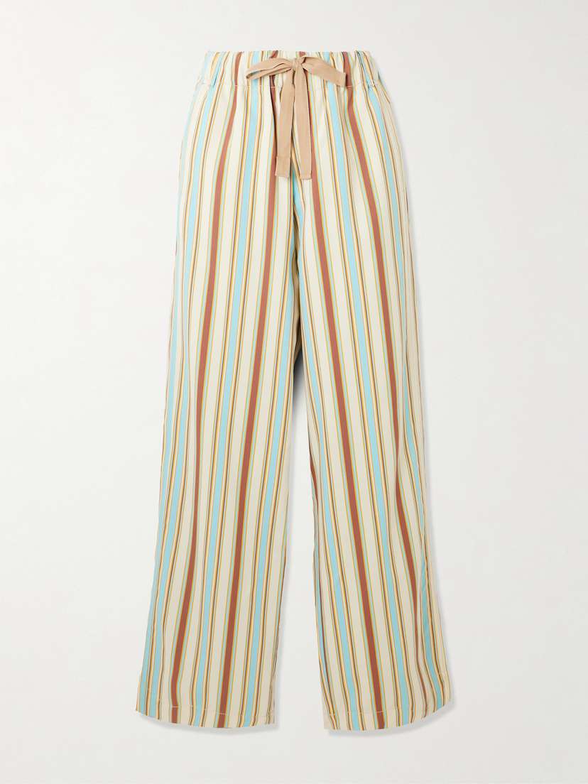 Sanderlak Striped Poplin Wide-leg Pants