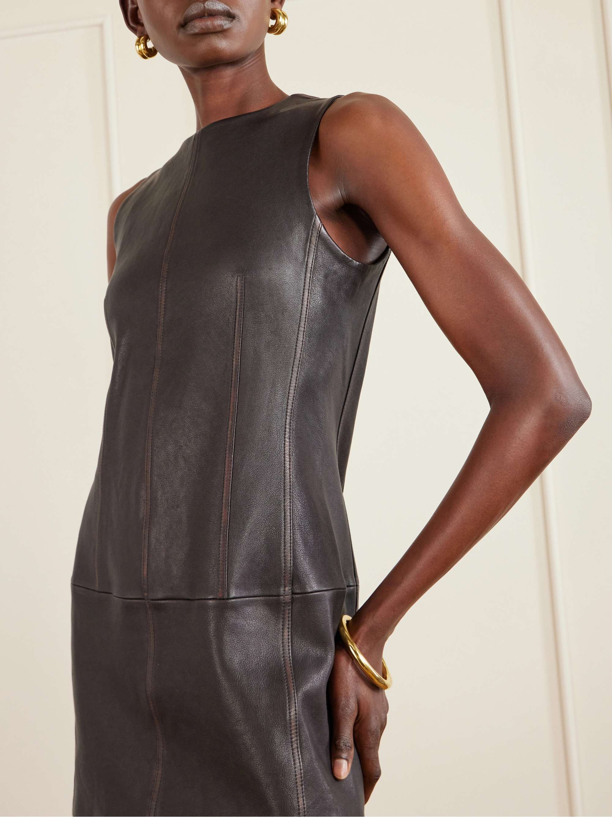 STAUD Binx leather mini dress | NET-A-PORTER
