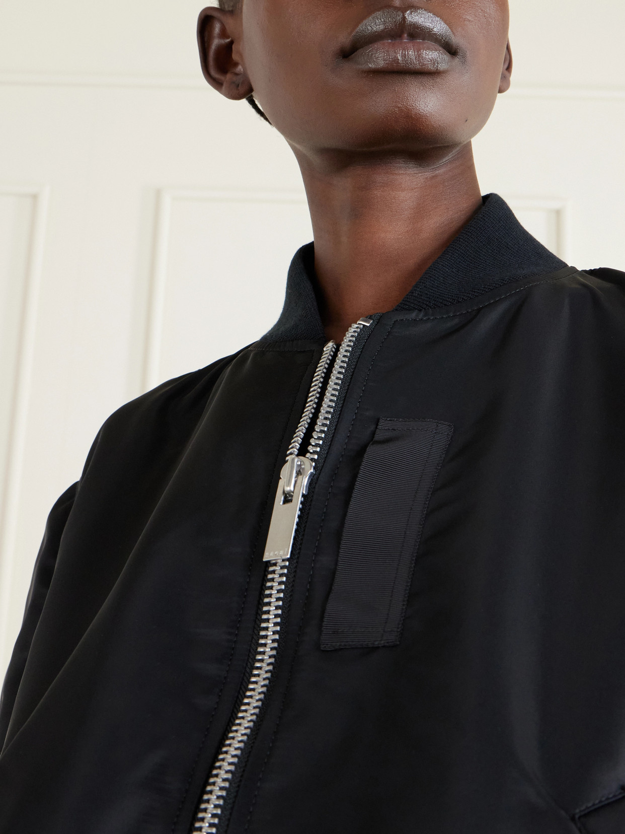 Pleated Padded Shell Bomber Jacket