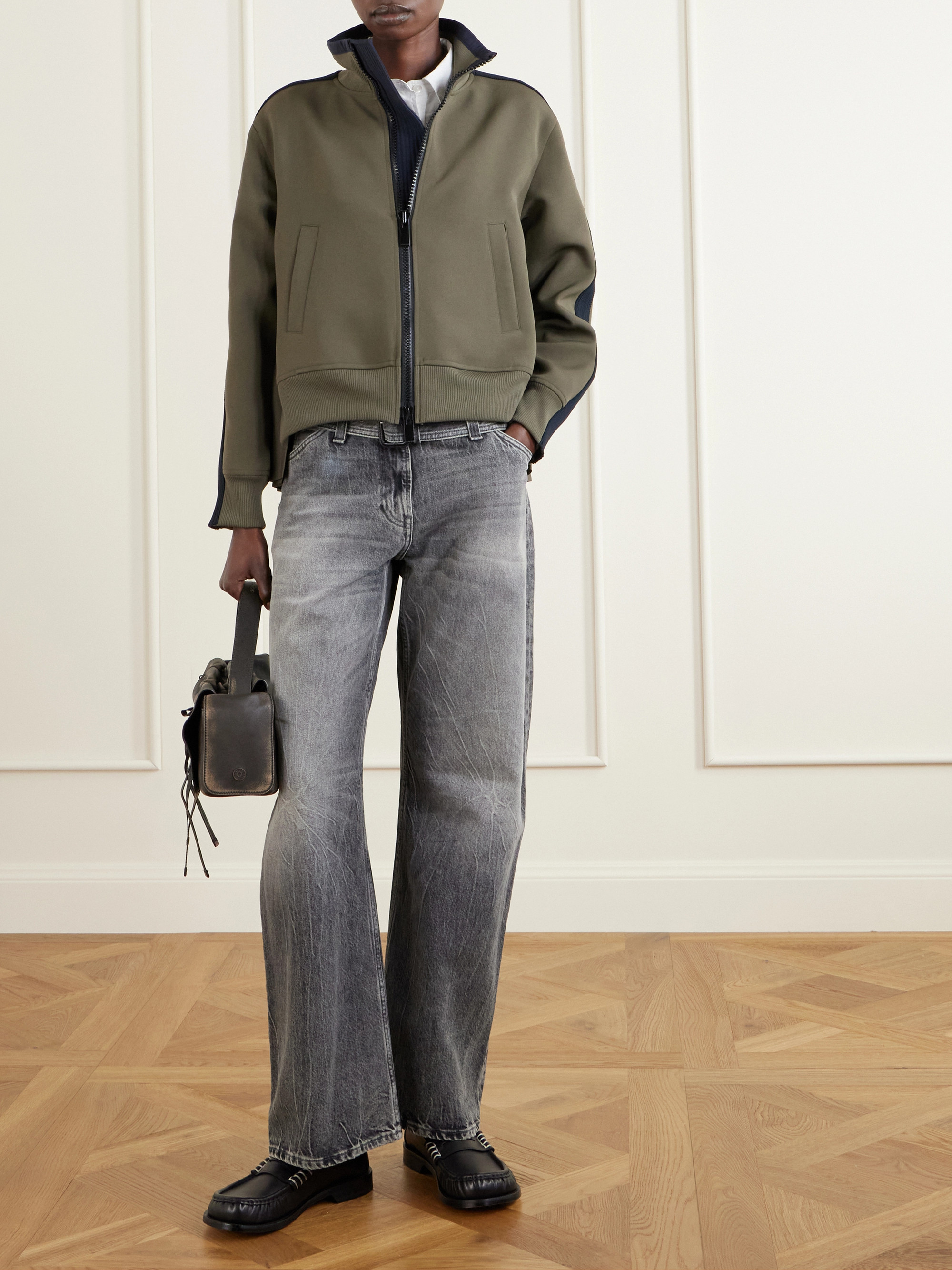 ジャケット・アウター [sacai] Technical Jersey Zip Up Blouson Sacai Technical jersey blouson Sacai