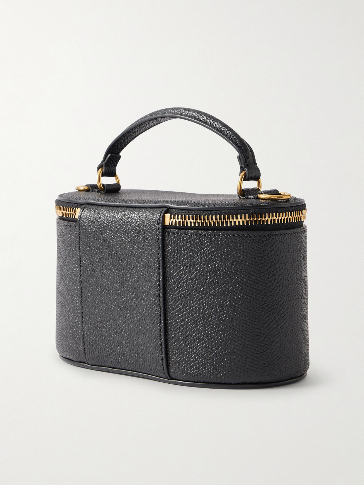 Valentino Garavani Vlogo Signature Mini Vanity Bag In Grainy Calfskin Woman Black Uni In Black