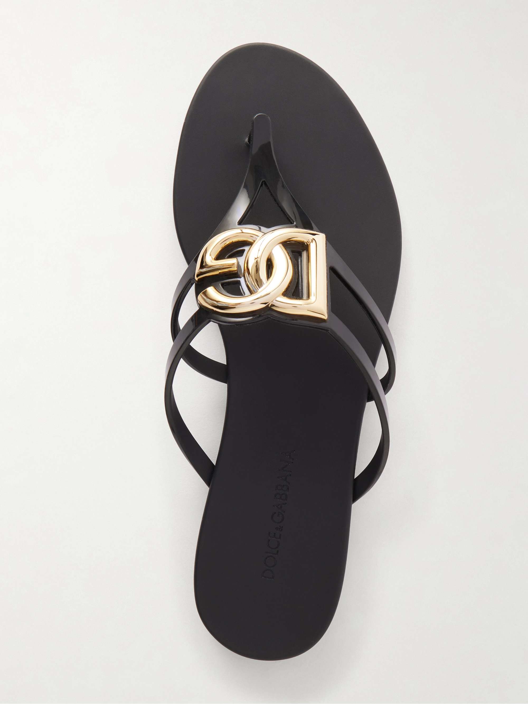DOLCE&GABBANA Embellished rubber flip flops | NET-A-PORTER