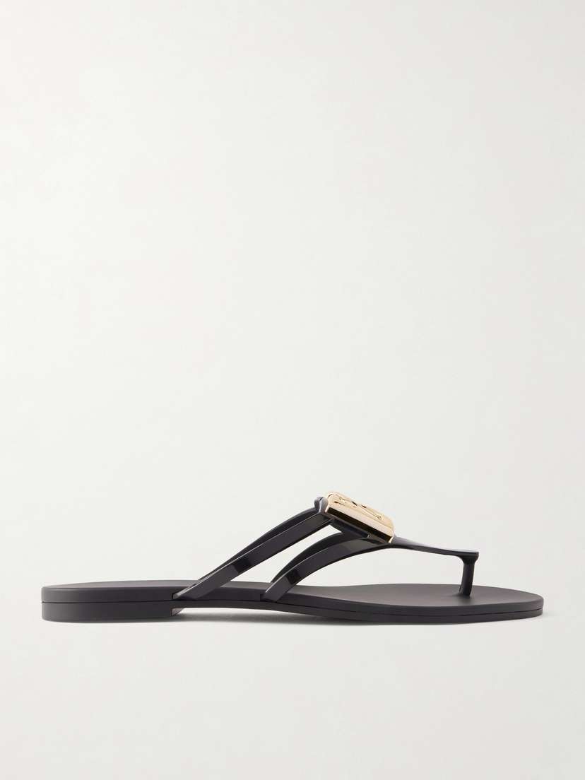 Dolce & Gabbana Embellished Rubber Flip Flops