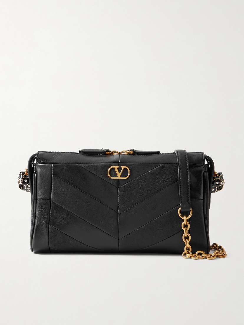 Valentino Garavani Panthea Paneled Leather Shoulder Bag