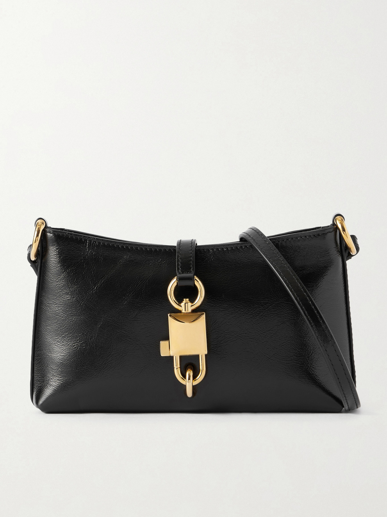 Dolce & Gabbana Lock Textured-leather Shoulder Bag In Black