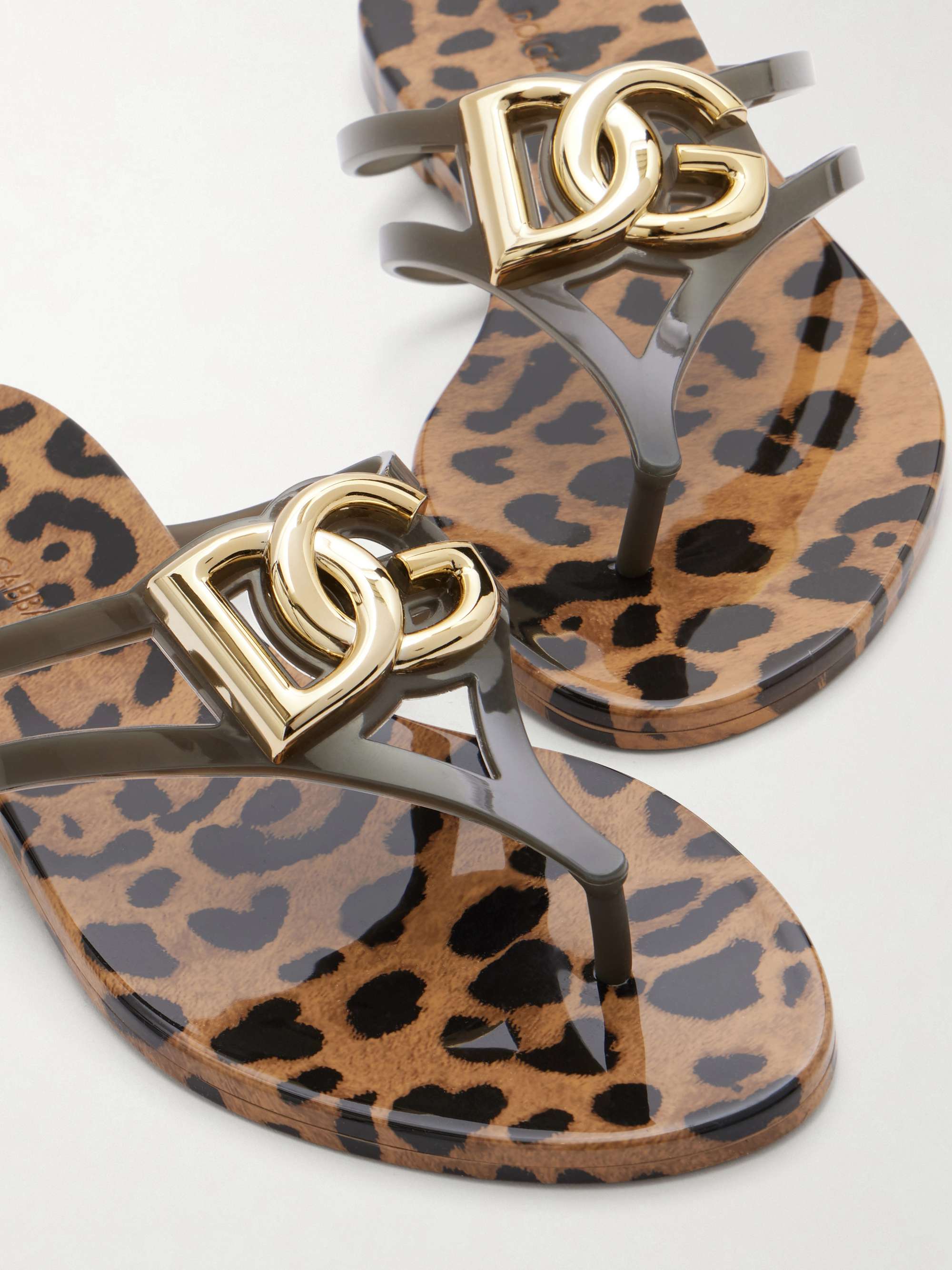 DOLCE&GABBANA Embellished rubber sandals | NET-A-PORTER