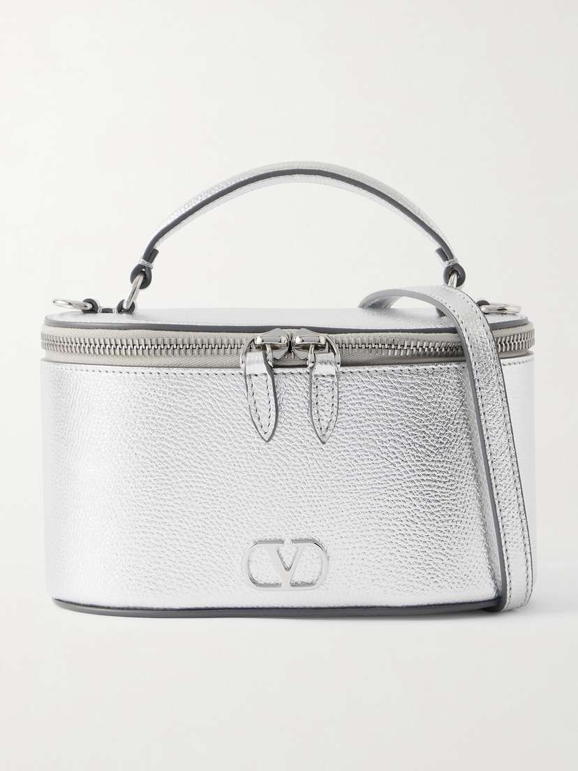 Valentino Garavani Vanity Case Metallic Textured-leather Shoulder Bag