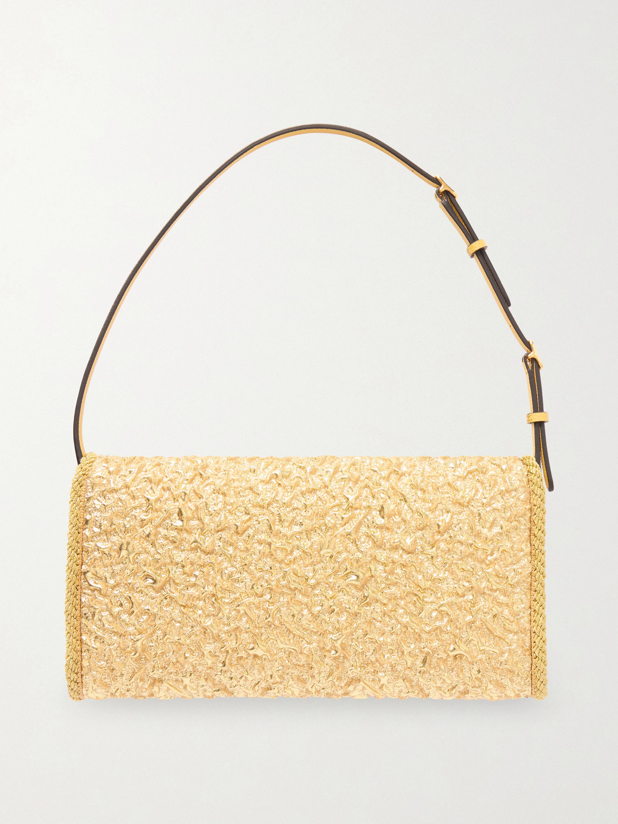 Valentino Garavani Mini Structured Handbag With Signature Detailing In Gold
