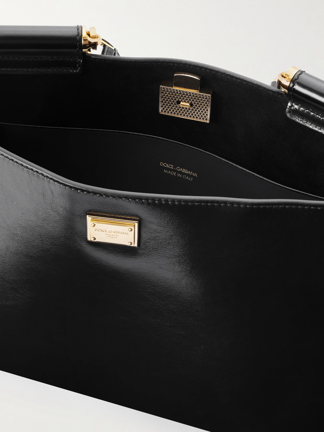 Dolce & Gabbana My Sicily Leather Shoulder Bag In Black