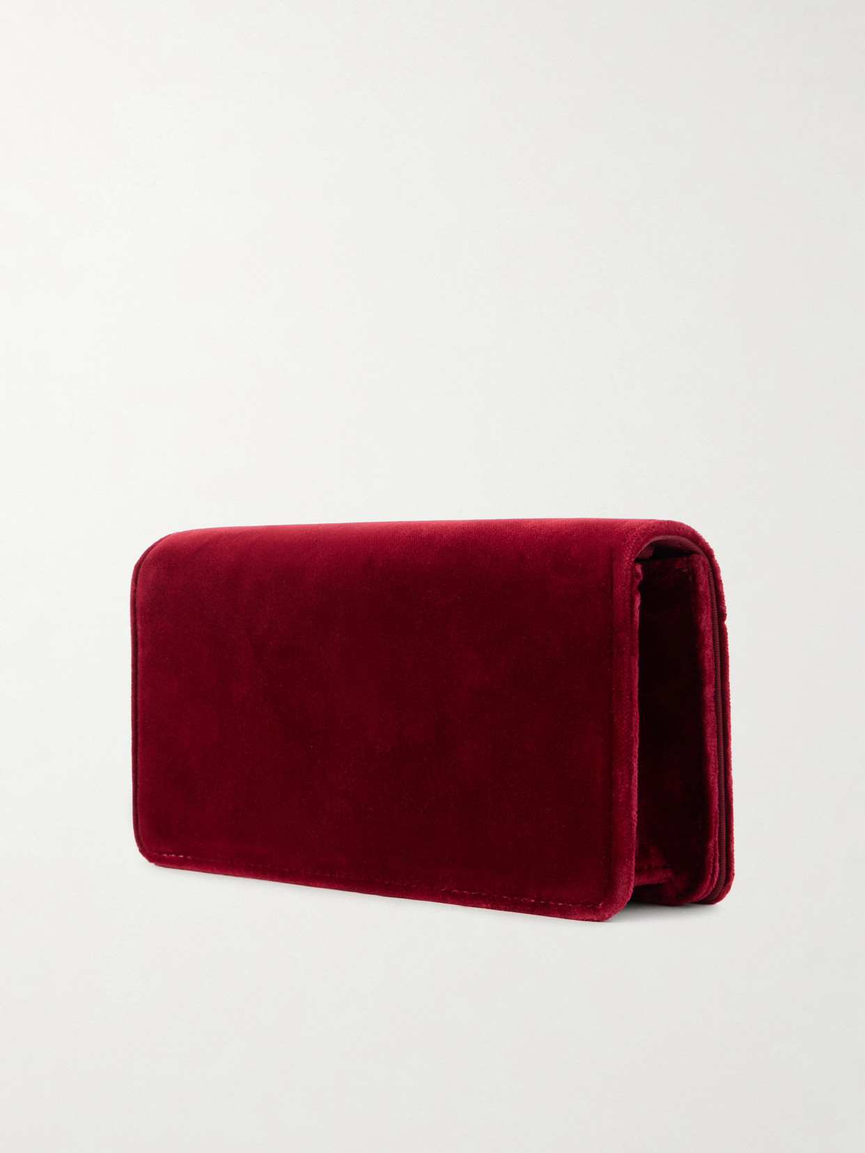 Valentino Garavani Vlogo Signature Mini Velvet Shoulder Bag Woman Maroon Uni In Burgundy