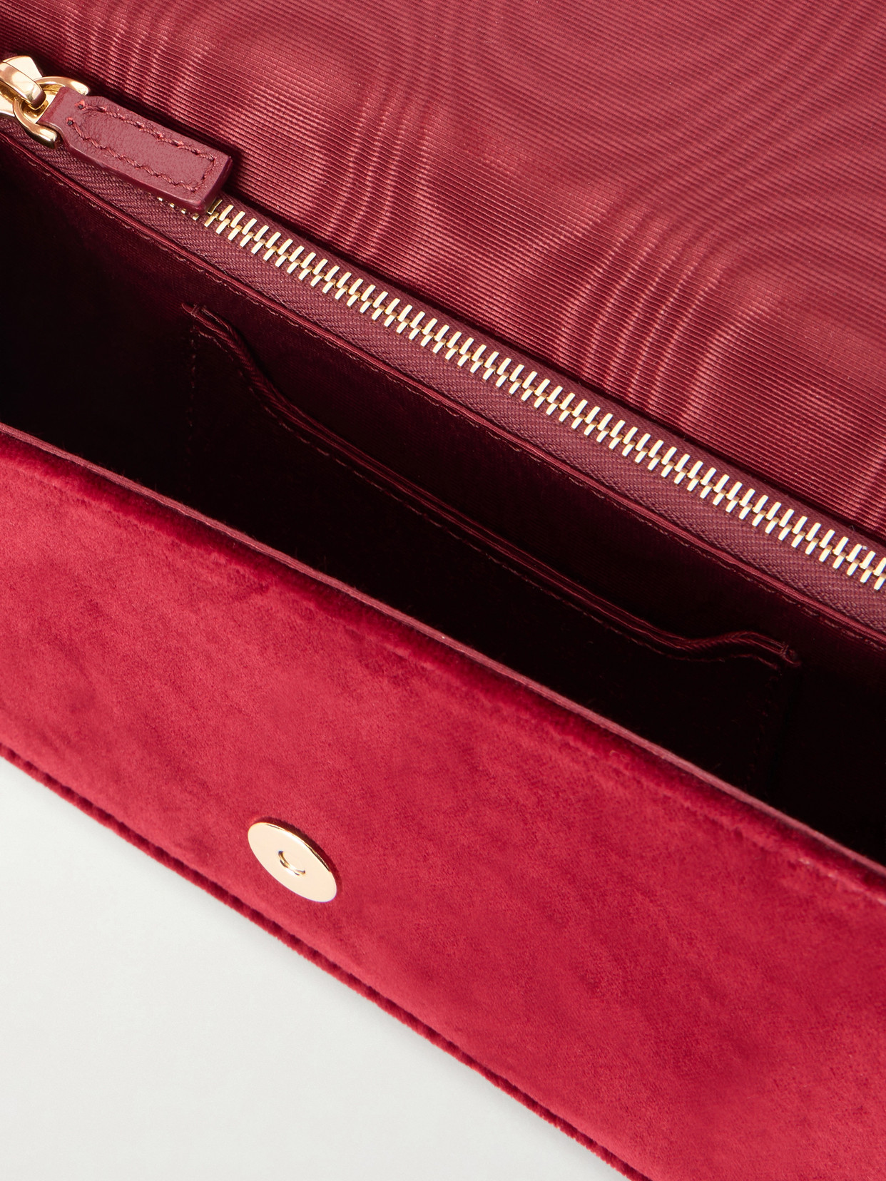 Valentino Garavani Vlogo Signature Mini Velvet Shoulder Bag Woman Maroon Uni In Burgundy