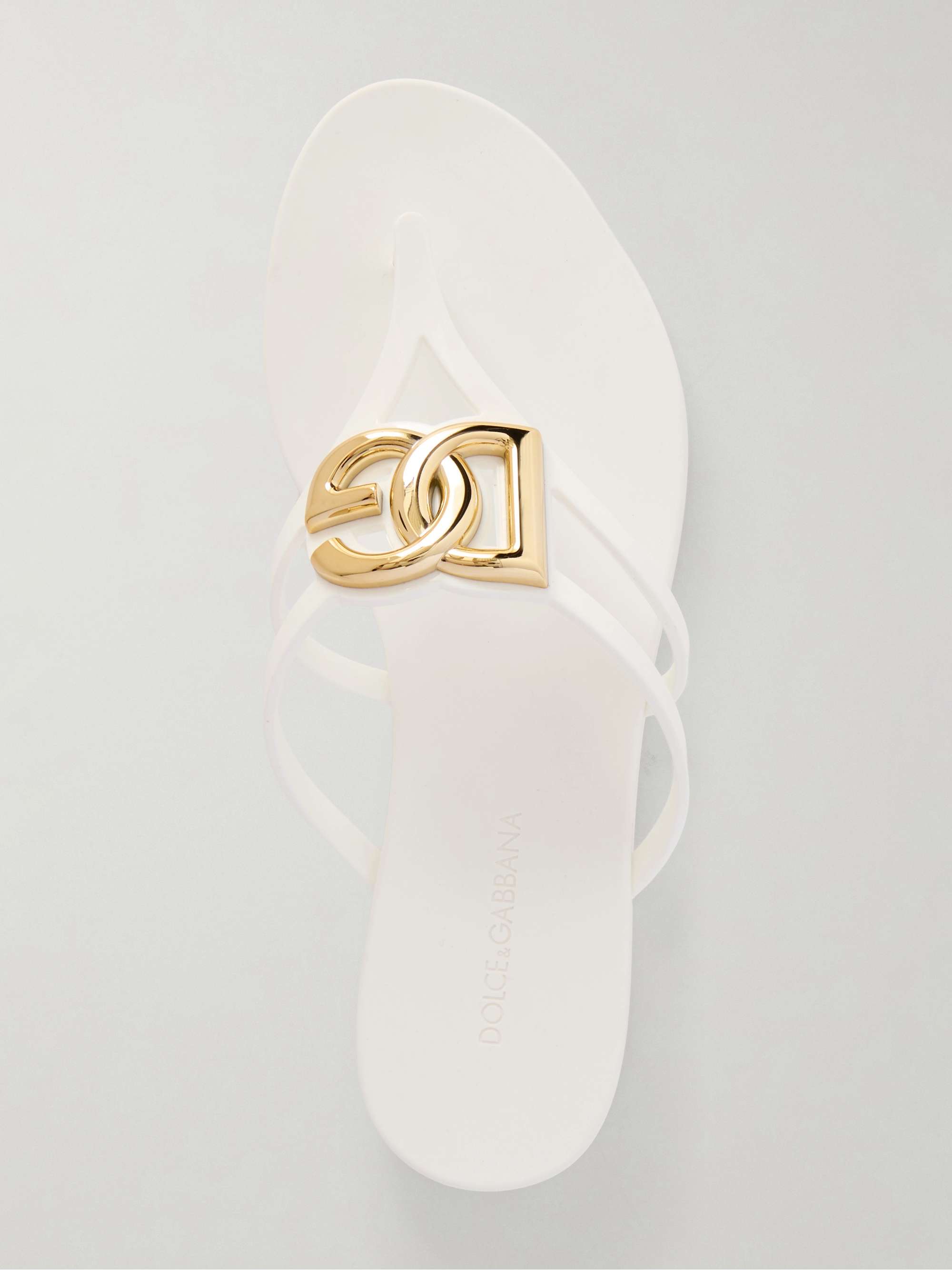 【人気☆DOLCE&GABBANA】白　ハラコ　サンダル　サイズ38 DOLCE&GABBANA Embellished rubber flip flops | NET-A-PORTER