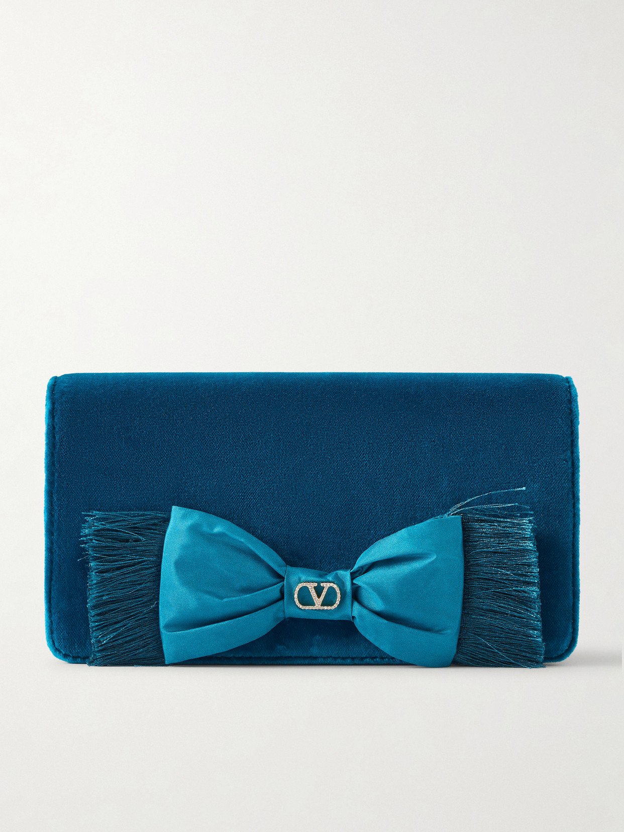 Garavani - Vlogo Signature Mini Bow-Detailed Velvet Shoulder Bag