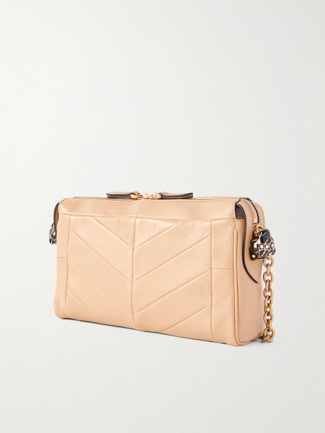 Valentino Panthea Paneled Leather Shoulder Bag In Neutral