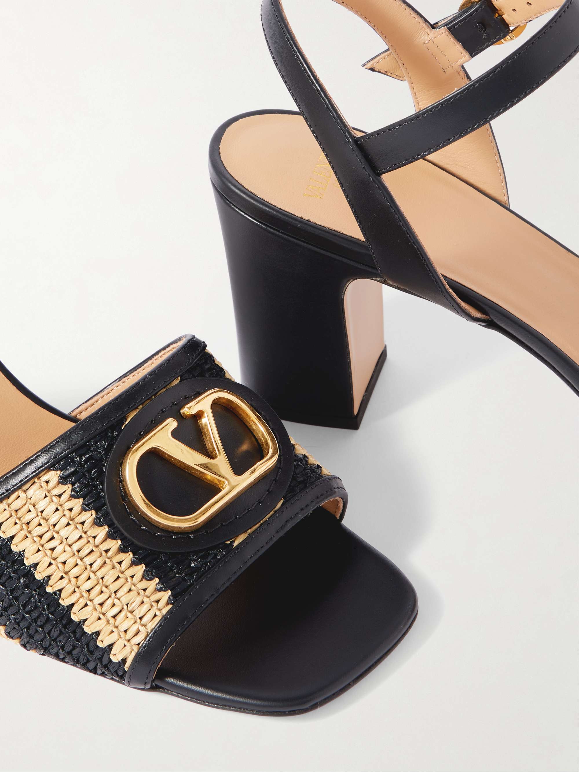 VALENTINO GARAVANI VLogo Signature 75 embellished leather-trimmed