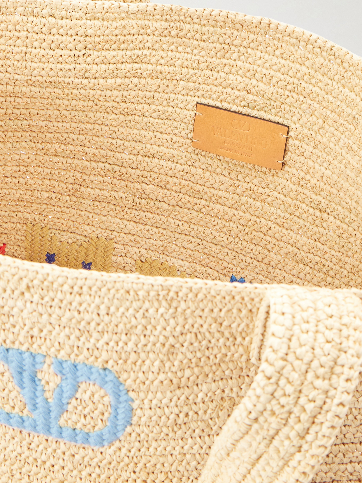 Valentino Garavani  Garavani Raffiachat Large Raffia Shopping Bag Woman Natural Uni In Multi