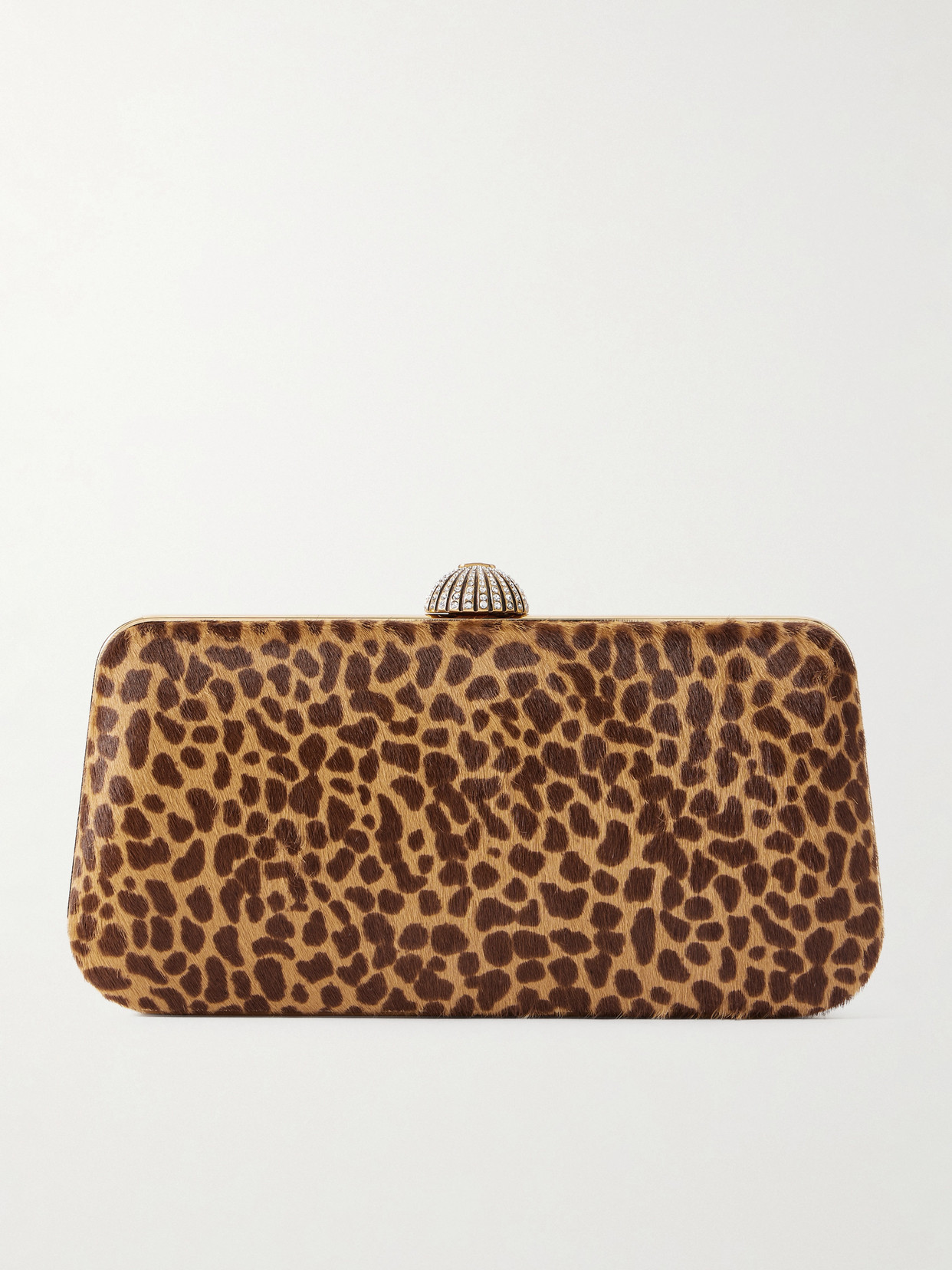 Valentino Garavani Carry Secrets Embellished Leopard-print Calf Hair Clutch In Multi