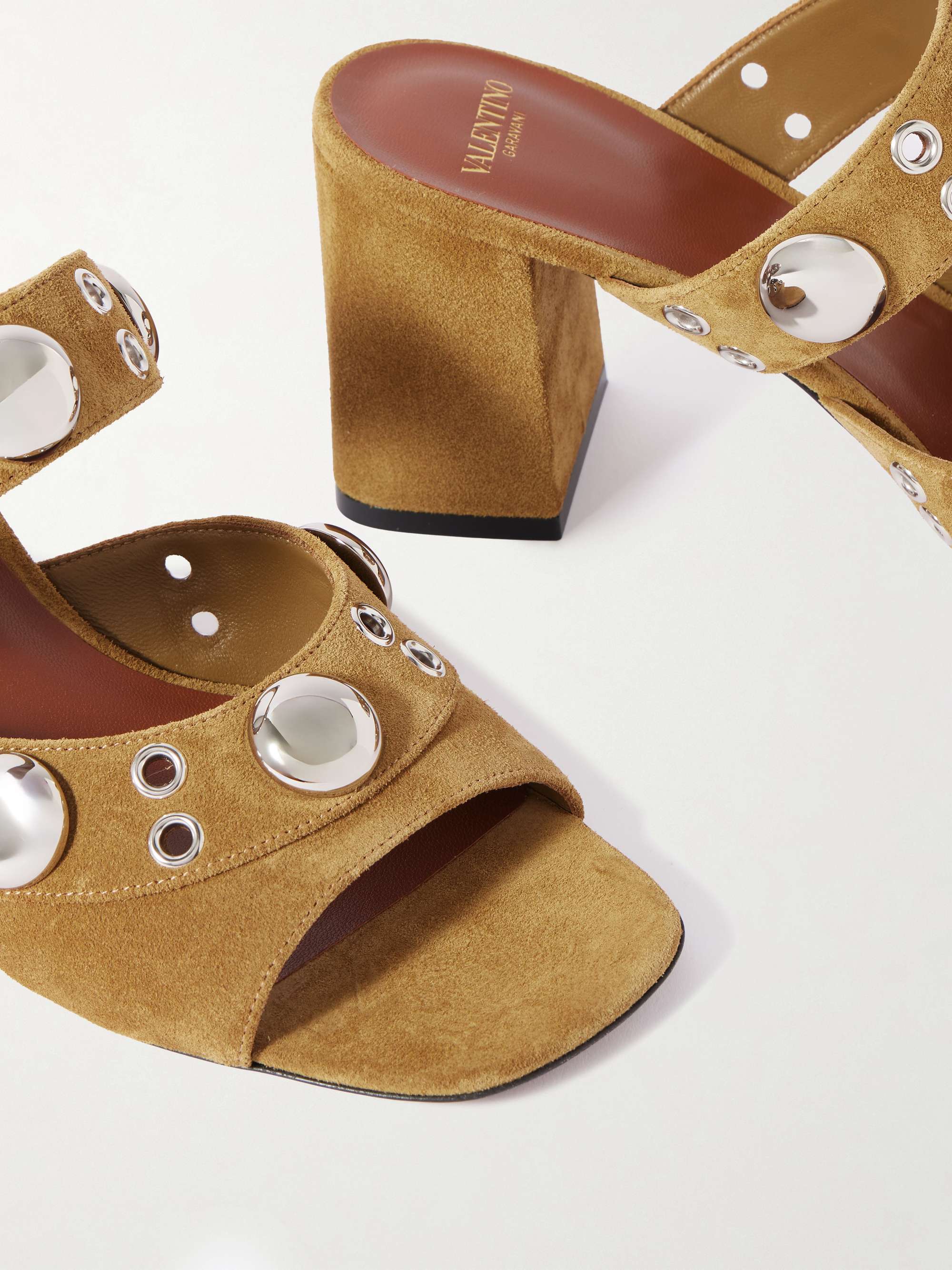 VALENTINO GARAVANI Nellcôte 75 embellished suede mules | NET-A-PORTER