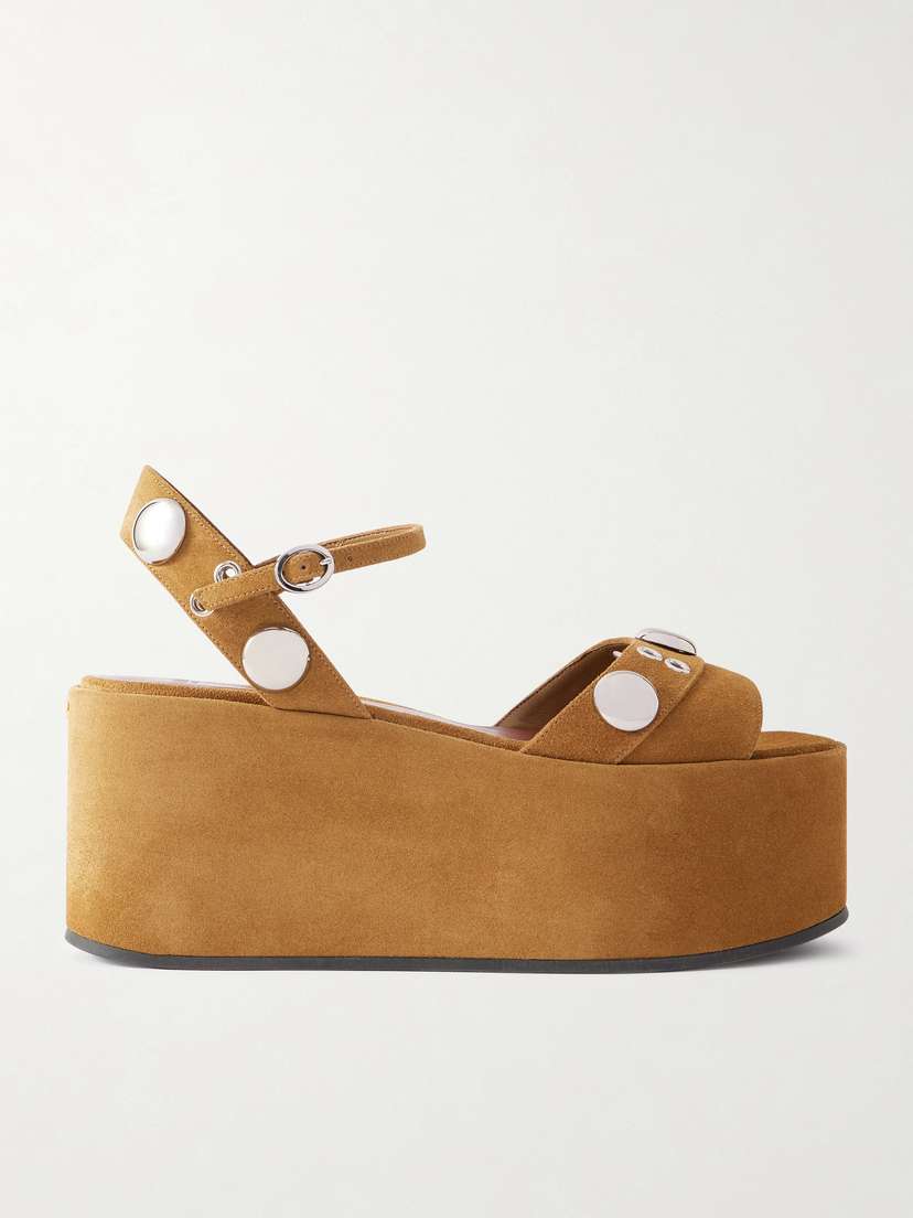 Valentino Garavani — Nellcôte embellished suede platform sandals