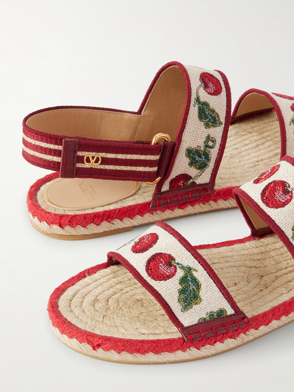 Valentino Garavani Cherryfic Double Strap Slingback Espadrille Sandal In Multi