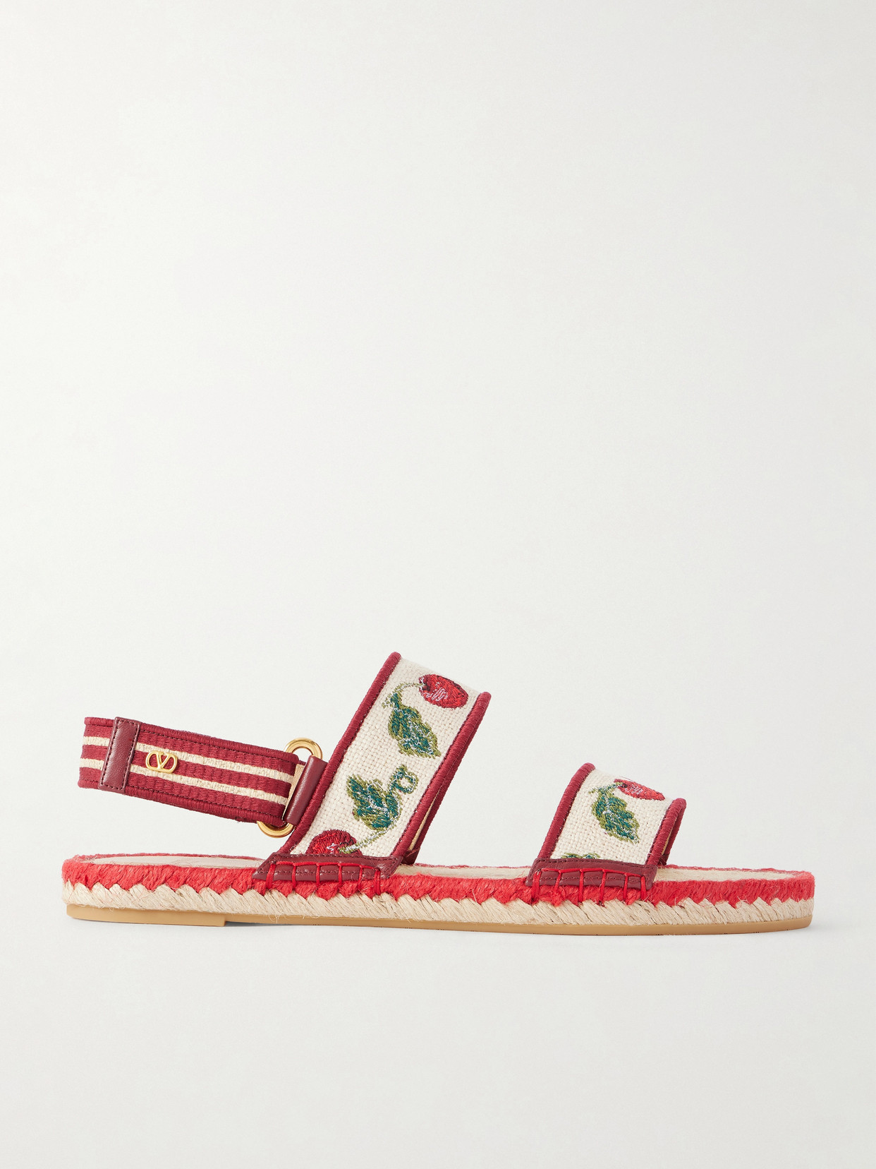 Valentino Garavani Cherryfic Double Strap Slingback Espadrille Sandal In Multi