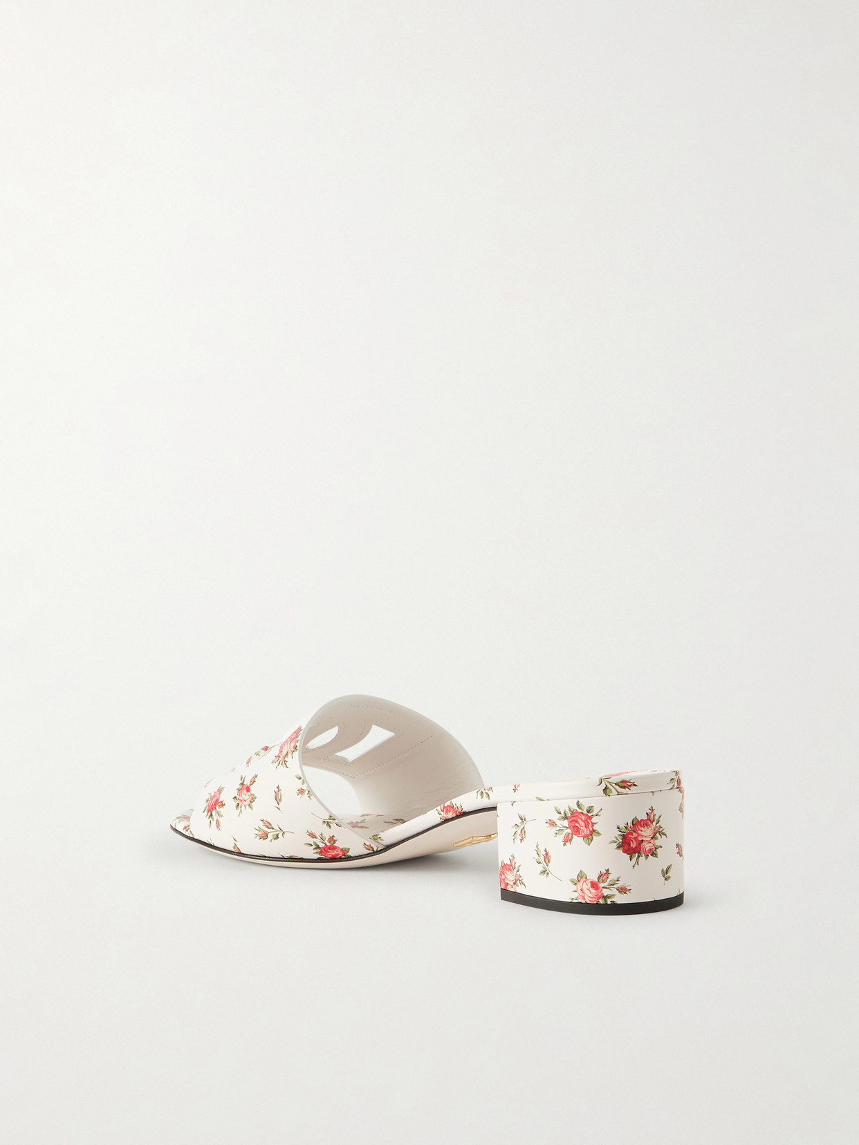 Bianca Cutout Floral-Print Mules