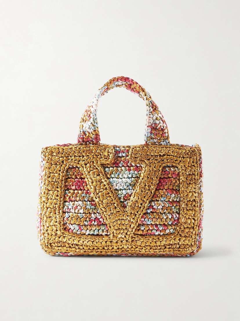 Valentino Garavani Viva Superstar Small Raffia Shoulder Bag