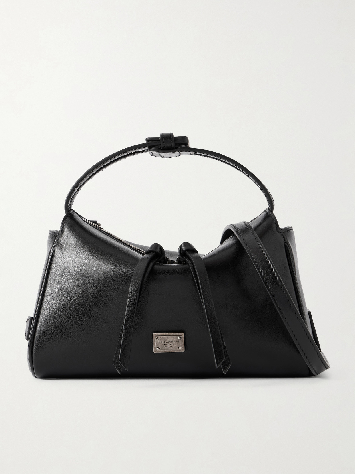 Dolce & Gabbana Vittoria Leather Shoulder Bag In Black