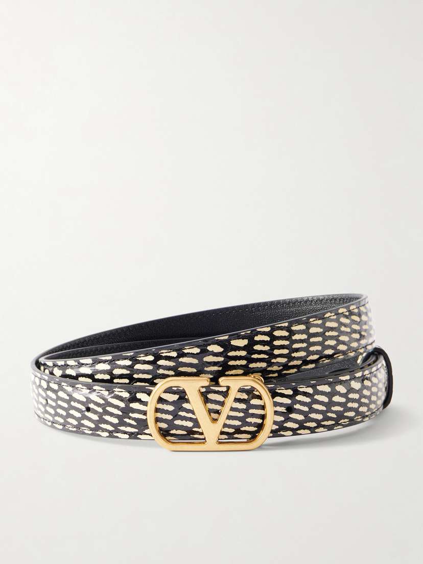 Valentino Garavani — VLogo snakeskin belt