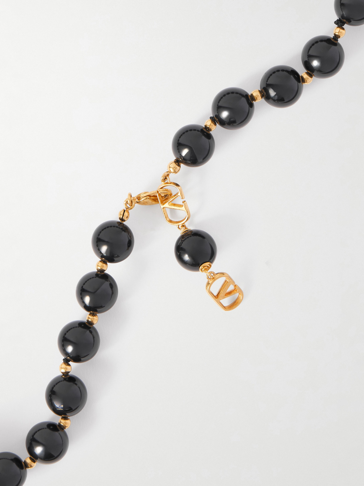 Valentino Coeur Royal Gold-tone, Enamel, Crystal And Resin Necklace In Burgundy