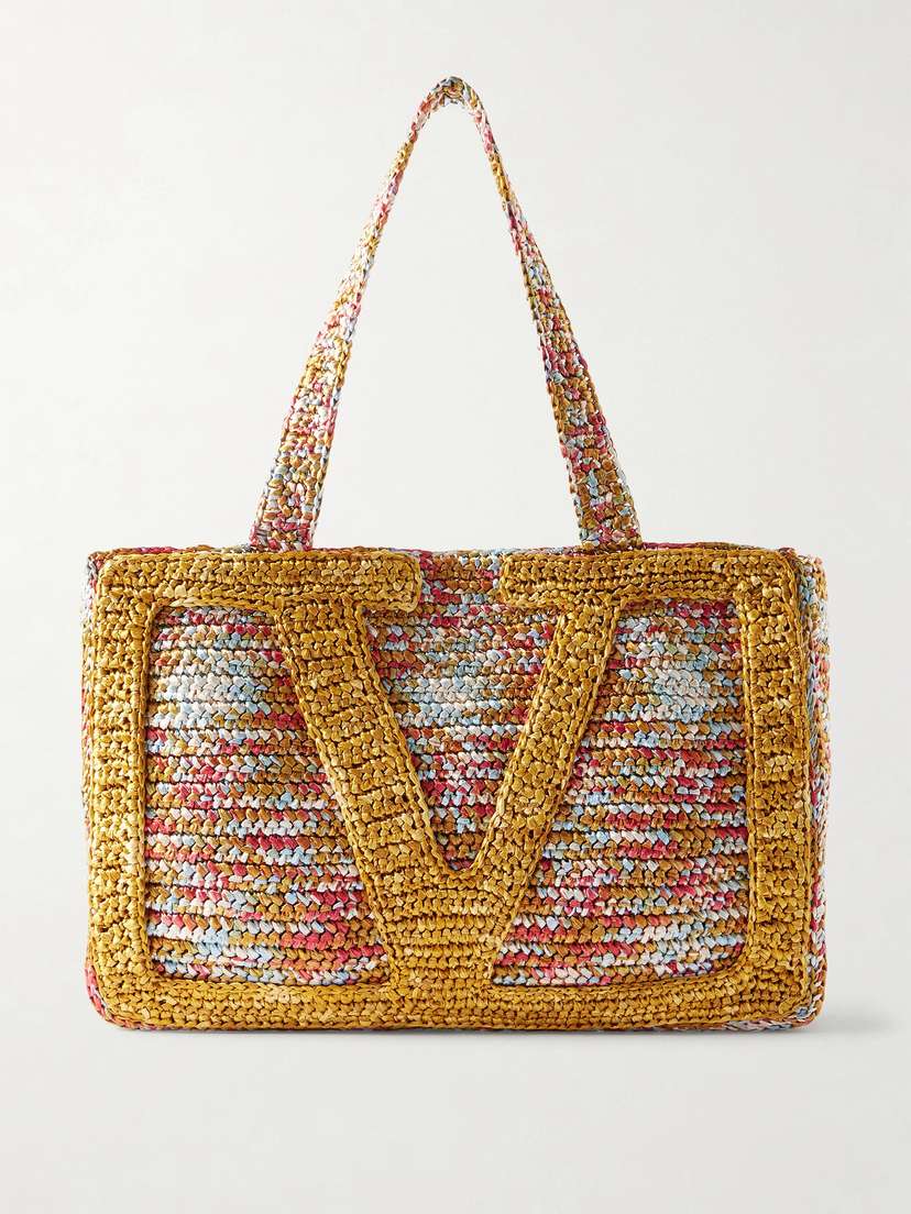 Valentino Garavani Viva Superstar Crocheted Raffia Tote