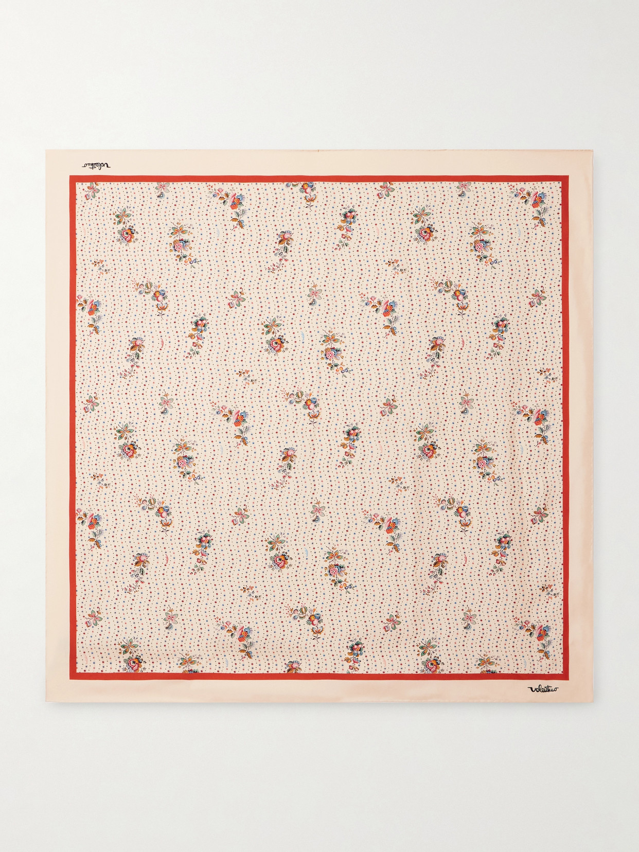Valentino Garavani Papier Floreal Silk Scarf Woman Butter Uni In Neutral