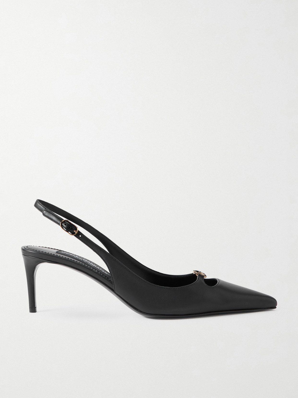 Dolce & Gabbana Embellished Leather Slingback Pumps In Black